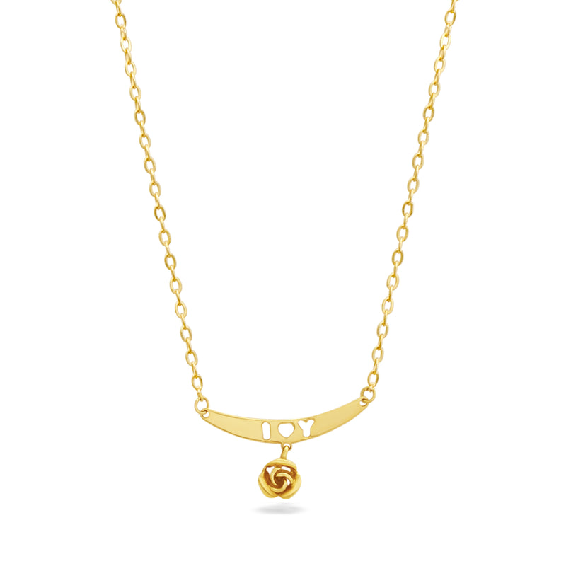 ENGRAVED I LOVE YOU GOLD NECKLACE