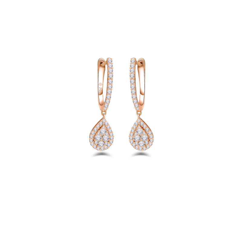 PEAR ENGLISH LOCK DIAMOND EARRING