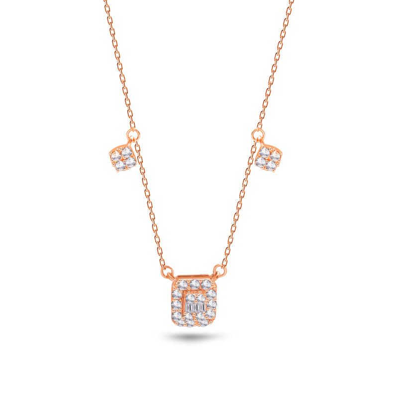TRIO-SQUARE DIAMOND NECKLACE