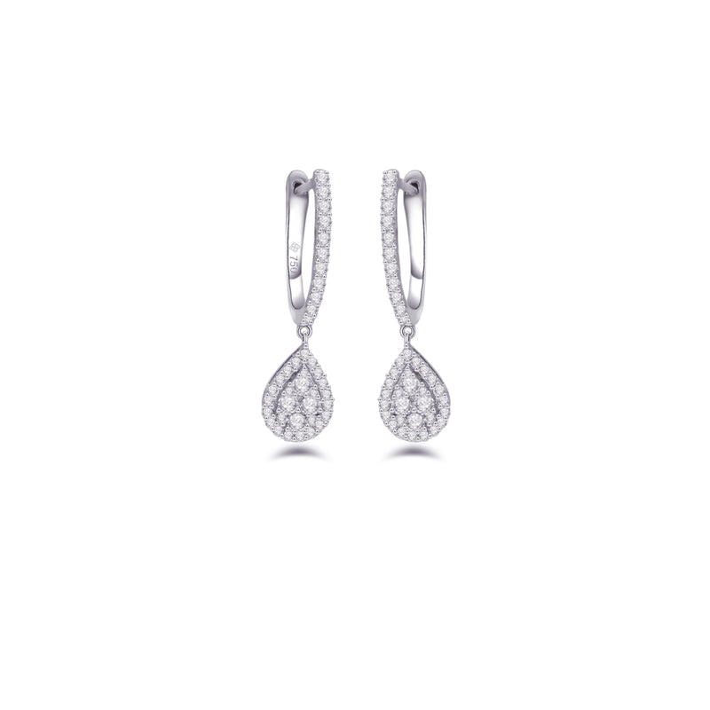 PEAR ENGLISH LOCK DIAMOND EARRING