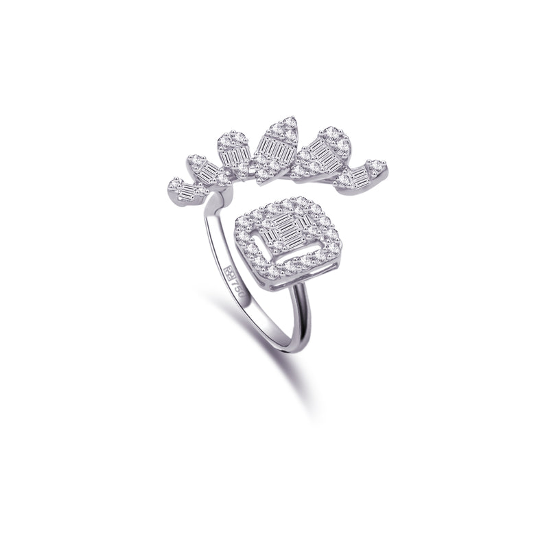 MULTI-SHAPE OPEN BAND DIAMOND RING