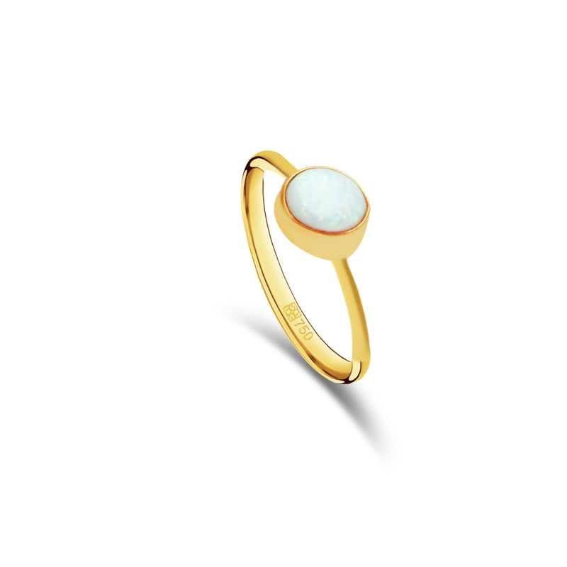 OPAL ROUND STONE GOLD RING