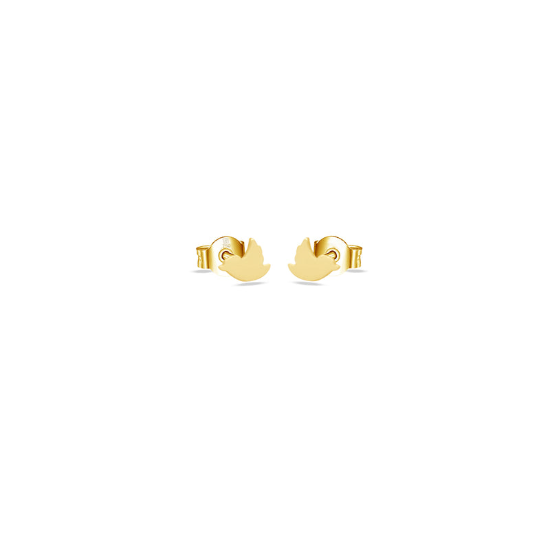 TINY BIRD STUD GOLD EARRING
