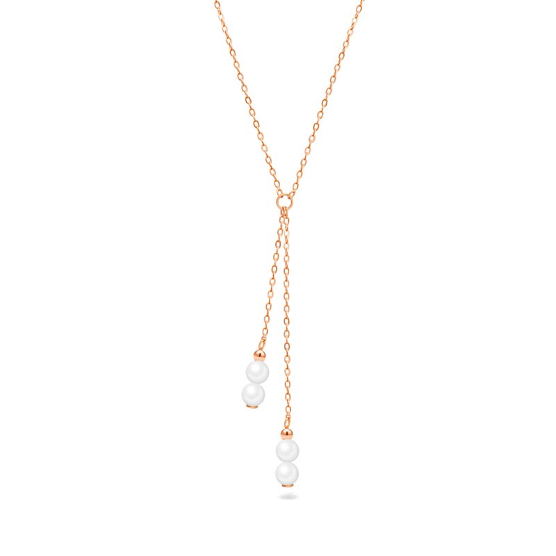 Y-SHAPE PEARL GOLD NECKLACE