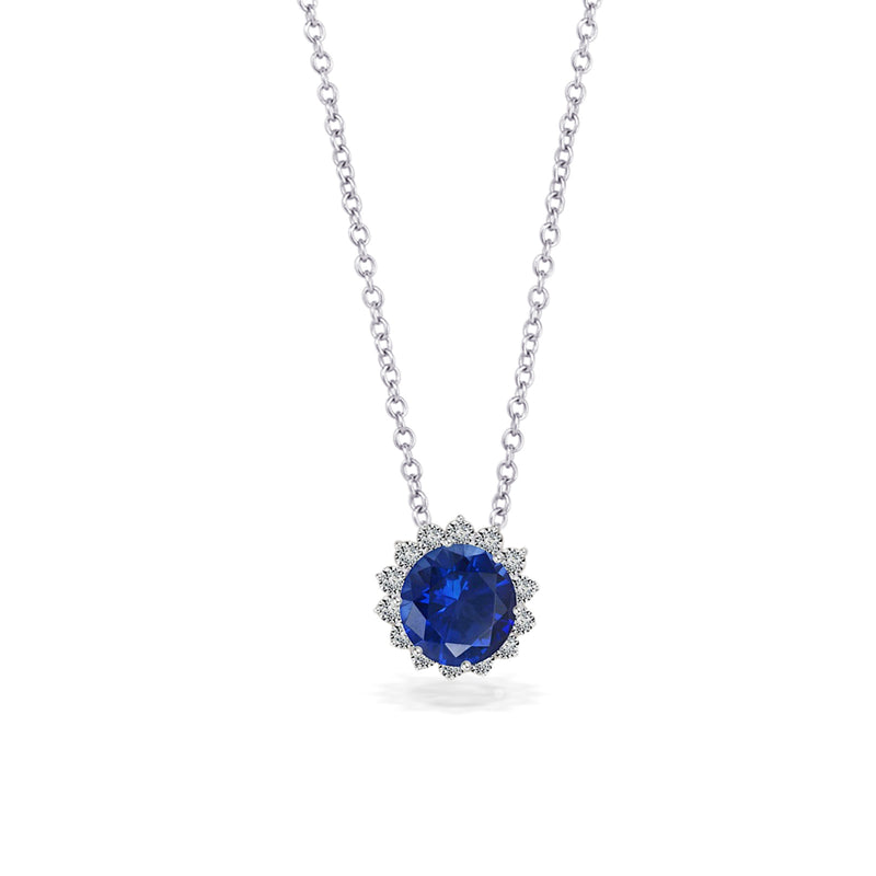 STUNNING FRAMED ROUND STONE DIAMOND NECKLACE