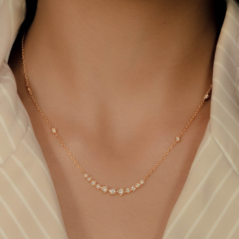 LOOSE ROSE STONED DIAMOND NECKLACE