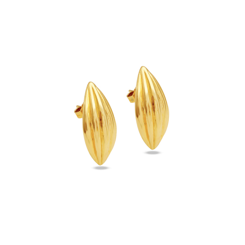 STRAPPED DROP STUD GOLD EARRING