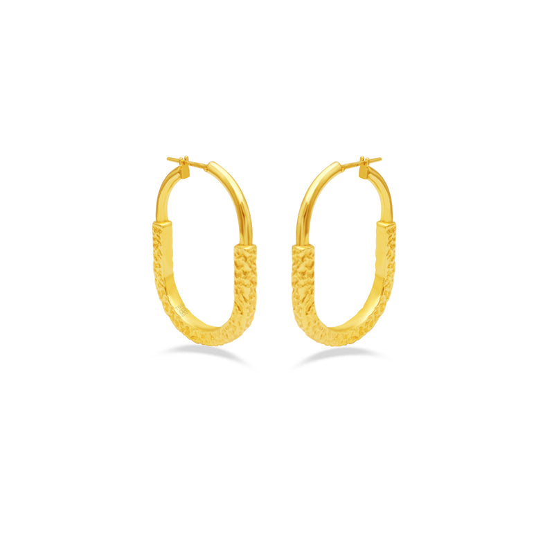 TRENDY LOCK HOOP GOLD EARRING