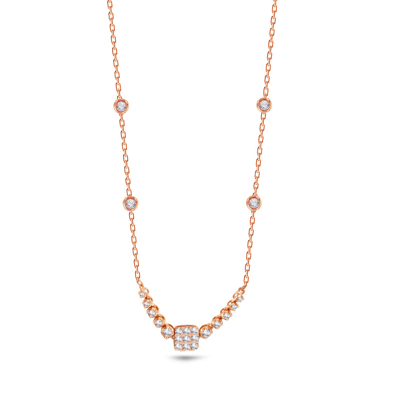 STONED SQUIRE DIAMOND NECKLACE