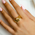 VOLUME CHAIN GOLD RING