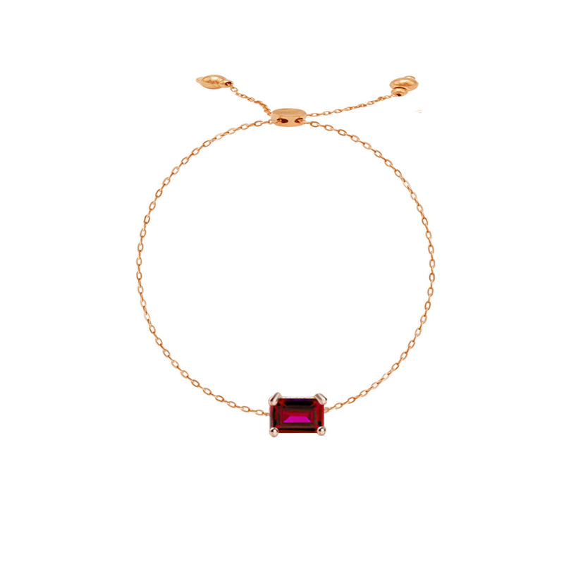 CLASSIC RECTANGLE STONE POLO CLASP GOLD BRACELET