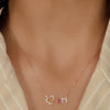 "MOM" WITH HEART DIAMOND NECKLACE