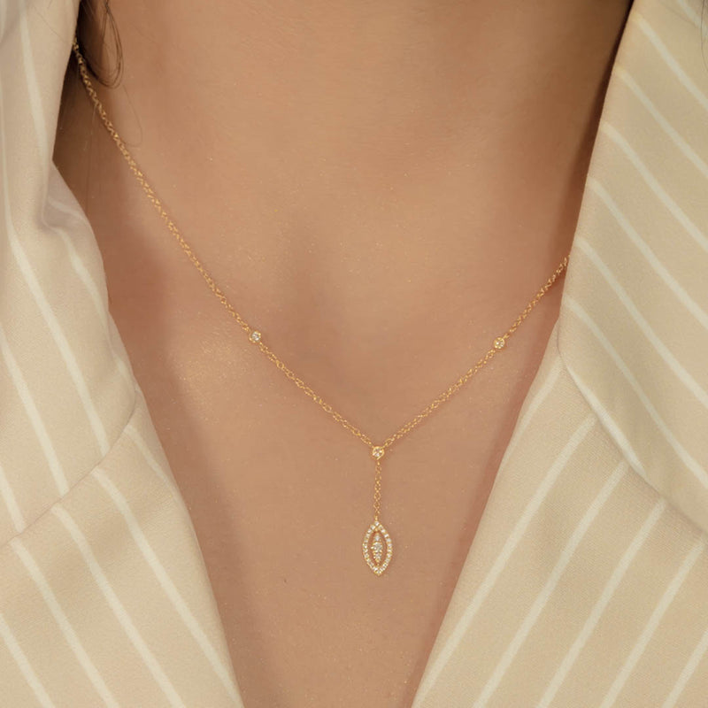 MARQUISE Y-SHAPE DIAMOND NECKLACE