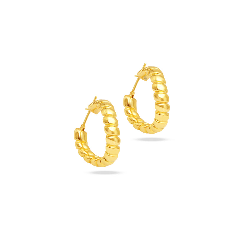 REBEL ROUND HOOP GOLD EARRING
