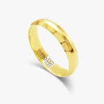 KNIFE EDGED BAND GOLD RING