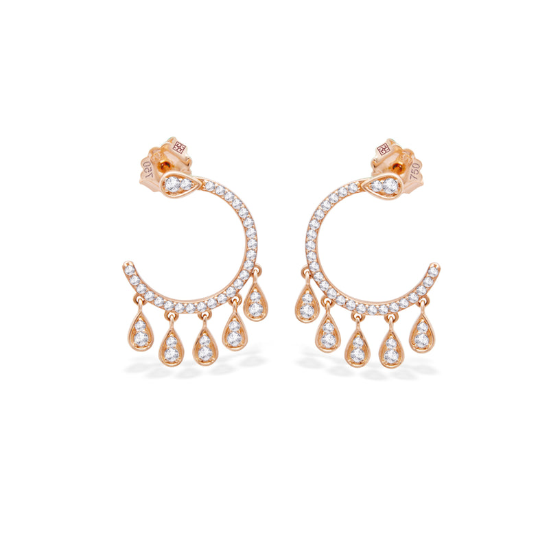 OPENED CIRCLE STUD DIAMOND EARRING