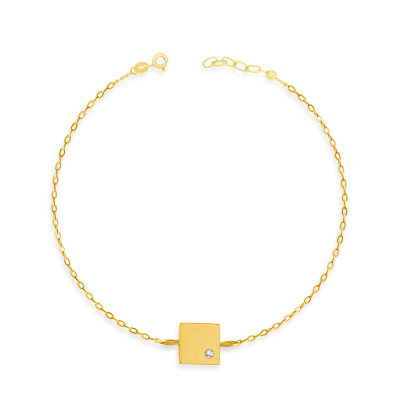 PETITE SHINNY SQUARE GOLD BRACELET