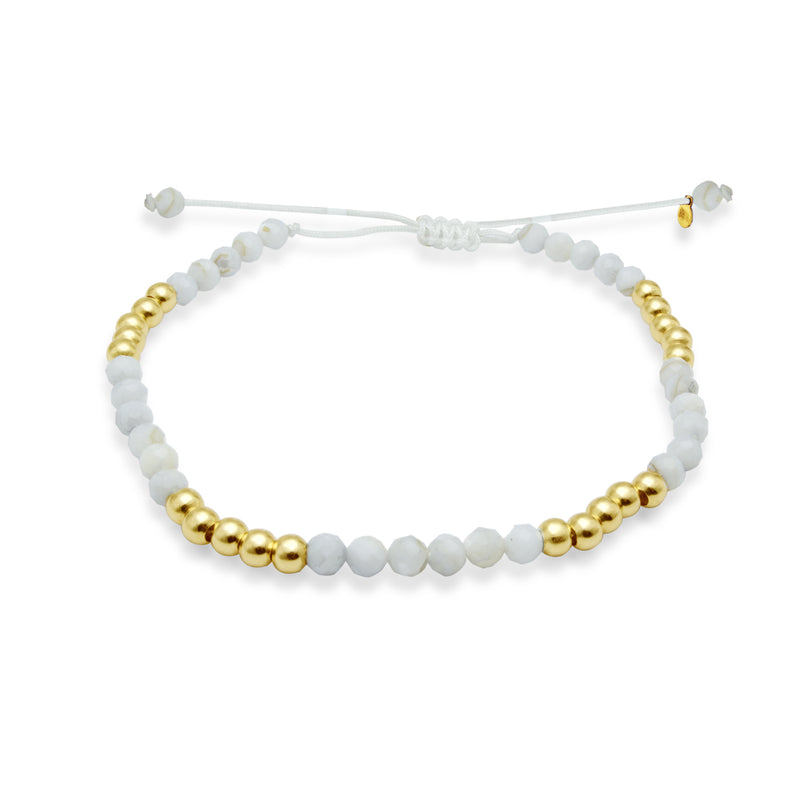 MEN'S DUO COLOURED BALLS  GOLD BRACELET