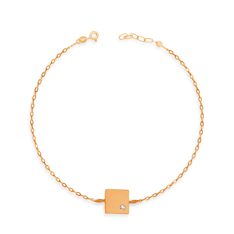PETITE SHINNY SQUARE GOLD BRACELET