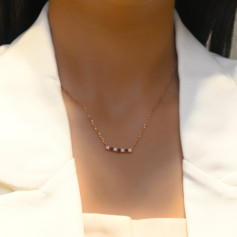 EMERALD BAR DIAMOND NECKLACE