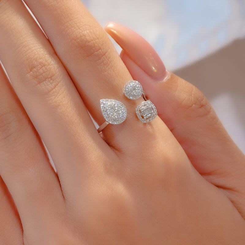 MULTI-SHAPE OPEN DIAMOND RING