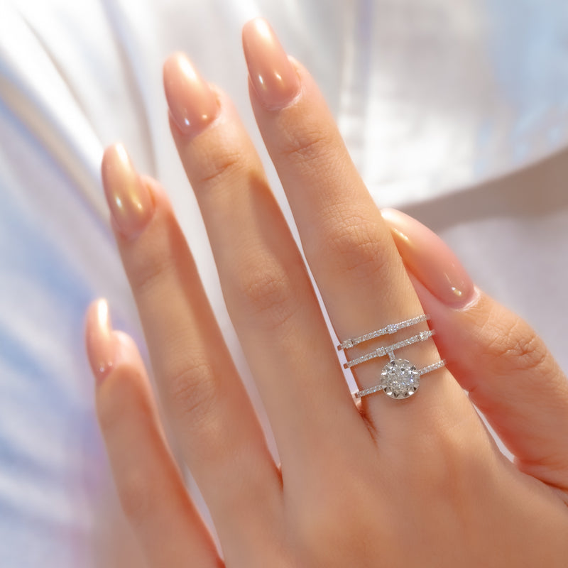TRIPLE BANDS DIAMOND RING