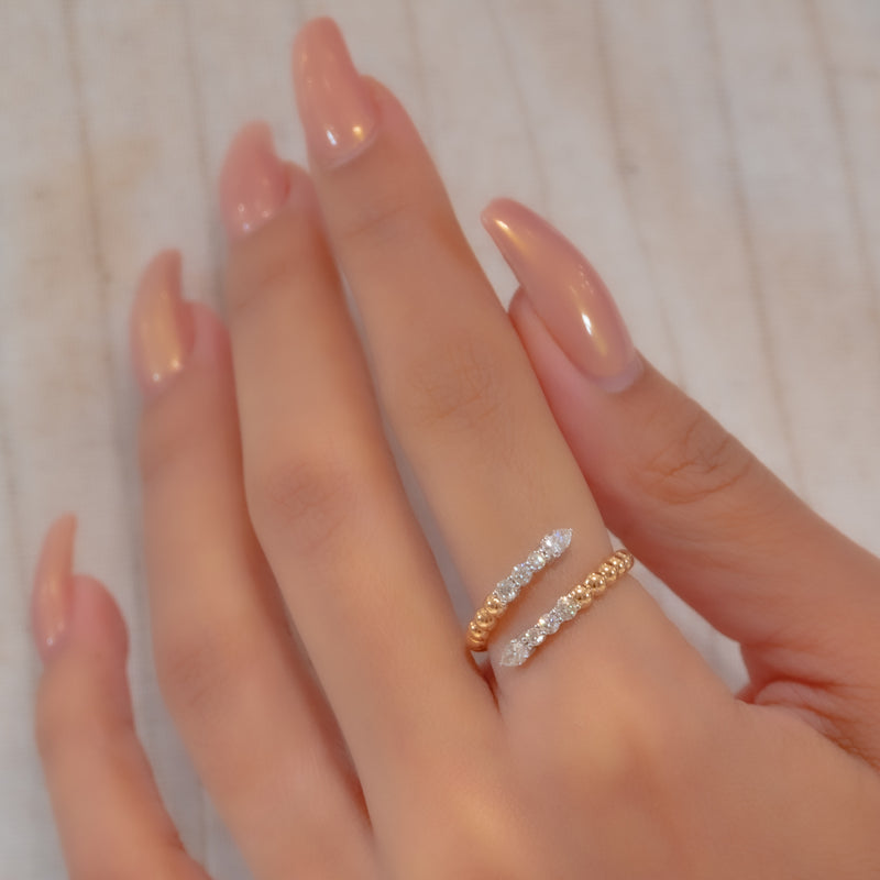 STONED BEADED DIAMOND RING