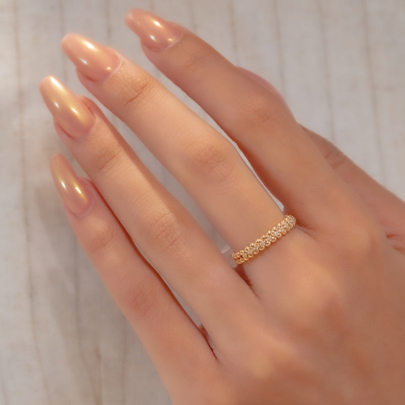 BRIGHT BAND OF BEADS DIAMOND RING