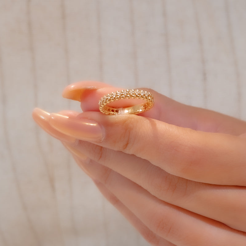 BRIGHT BAND OF BEADS DIAMOND RING