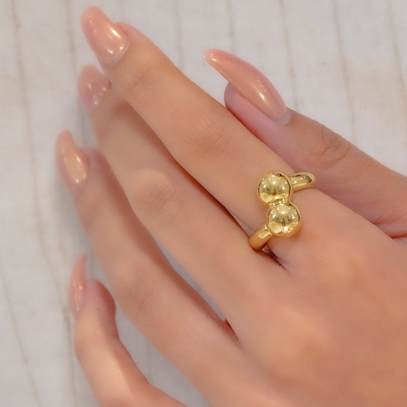 DUO BALLS GOLD RING