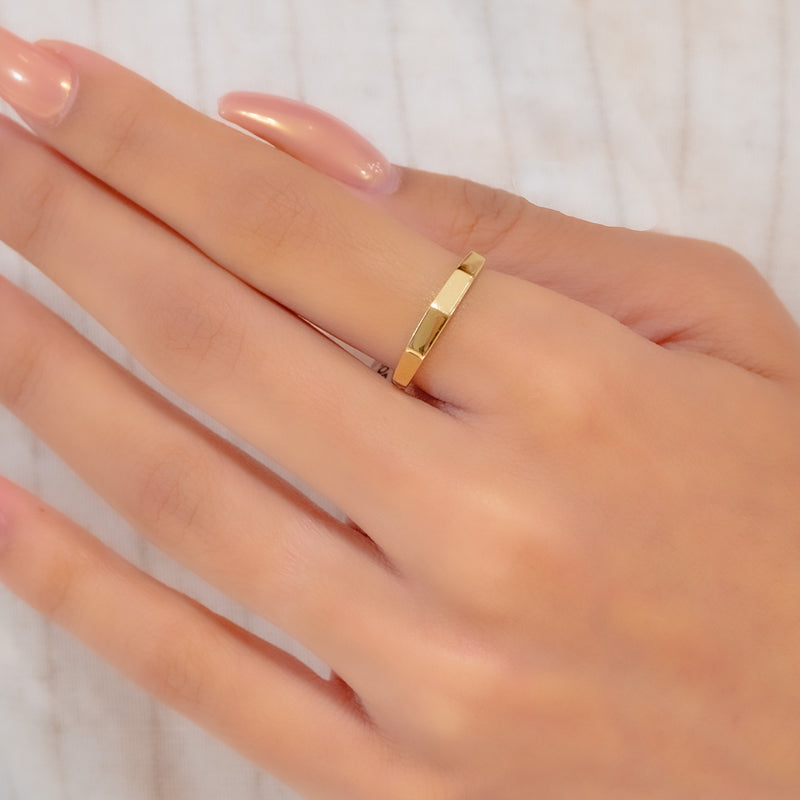 RHOMBUS BAND GOLD RING