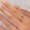 LITTLE STONED RECTANGLE GOLD RING