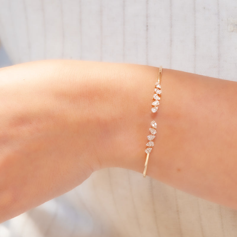 PEAR CASCADE BANGLE DIAMOND BRACELET
