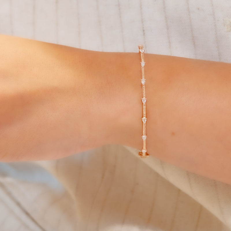 MULTI SEPARATE DROPS BANGLE DIAMOND BRACELET