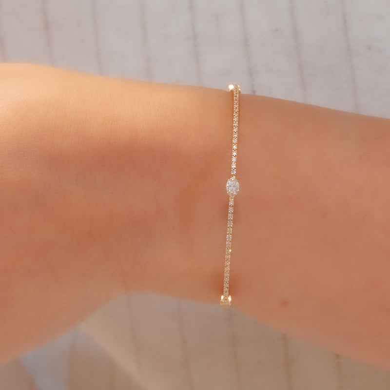 MARQUISE STONED BANGLE DIAMOND BRACELET