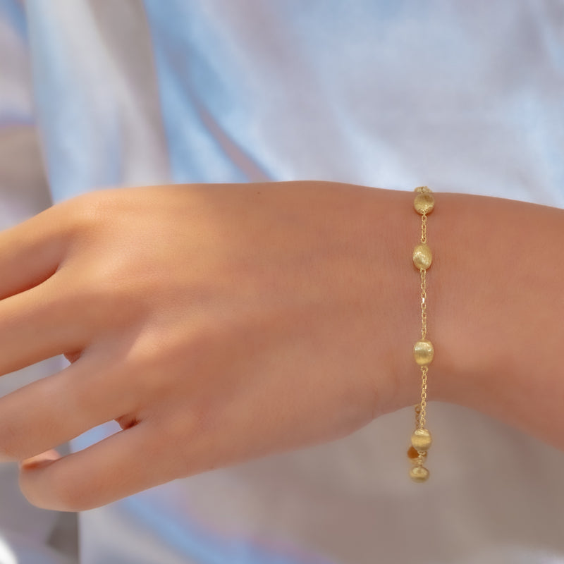 SEPARATE MATTE BEADED BALLON GOLD BRACELET II