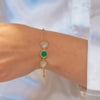 TRIO-COLORED CZ GOLD BRACELET