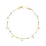 DRANGLING PEARLS WITH BEADS GOLD ANKLET