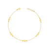LINKED CIRCLES AND BEADS GOLD ANKLET