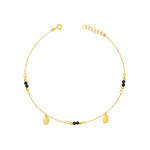 DAZZLING DROPPED PEARS & BEADS GOLD ANKLET