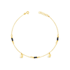 DAZZLING DROPPED OVALS & BEADS GOLD ANKLET
