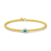 BEADED BANGLE WITH EMERALD PEAR DIAMOND BRACELET