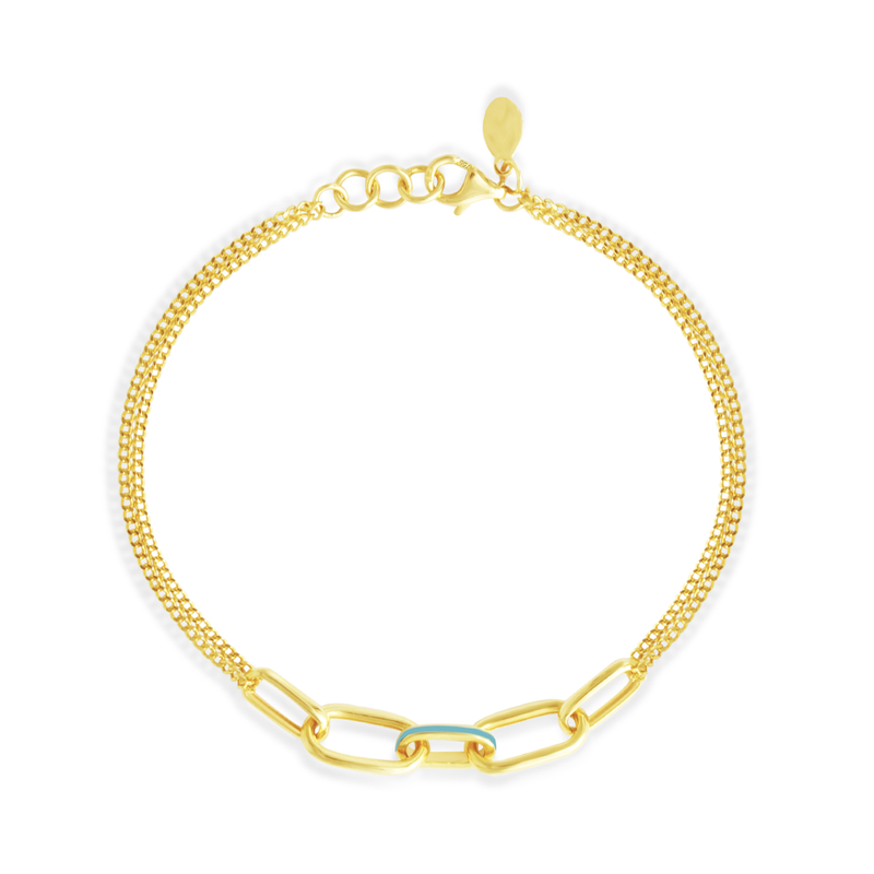 DOUBLE LINKED CHAIN GOLD BRACELET