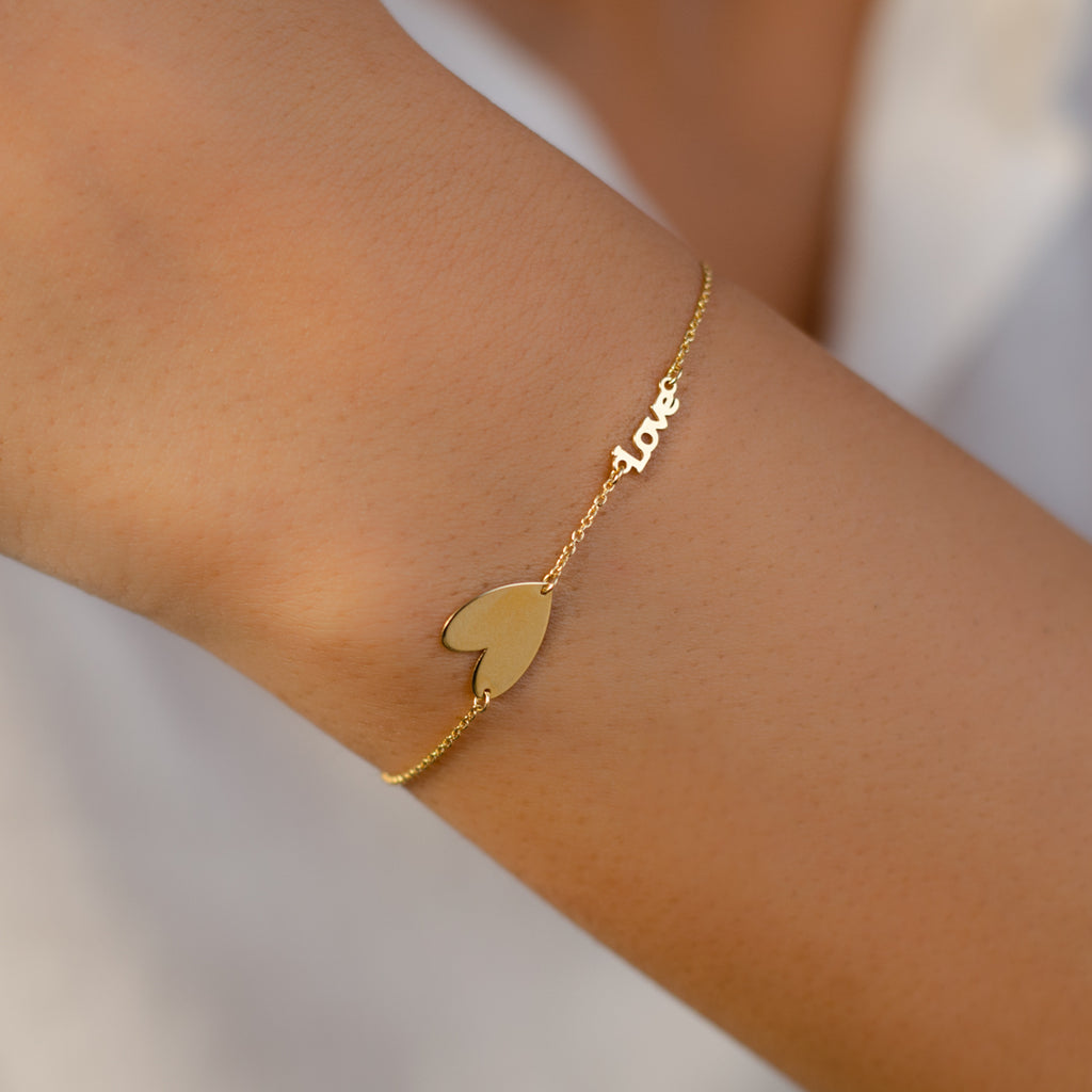 HEART WITH LOVE GOLD BRACELET