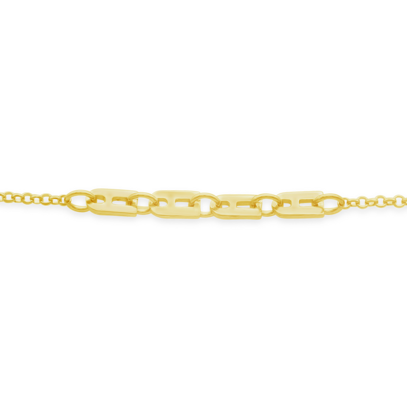 CHUNKY LINKED CURB CHAIN GOLD BRACELET
