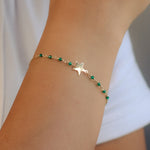 FLAT STAR WITH BEADS GOLD BRACELET