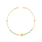 FLAT STAR WITH BEADS GOLD BRACELET