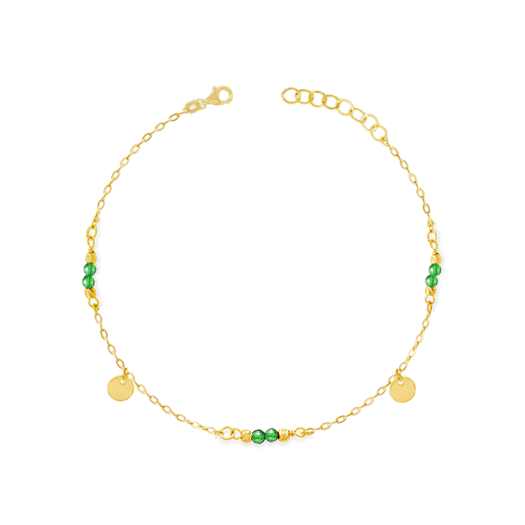 DRIFTING CIRCLES WITH BEADS GOLD BRACELET