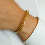 CHUNKY GOURMET CHAIN BANGLE GOLD BRACELET