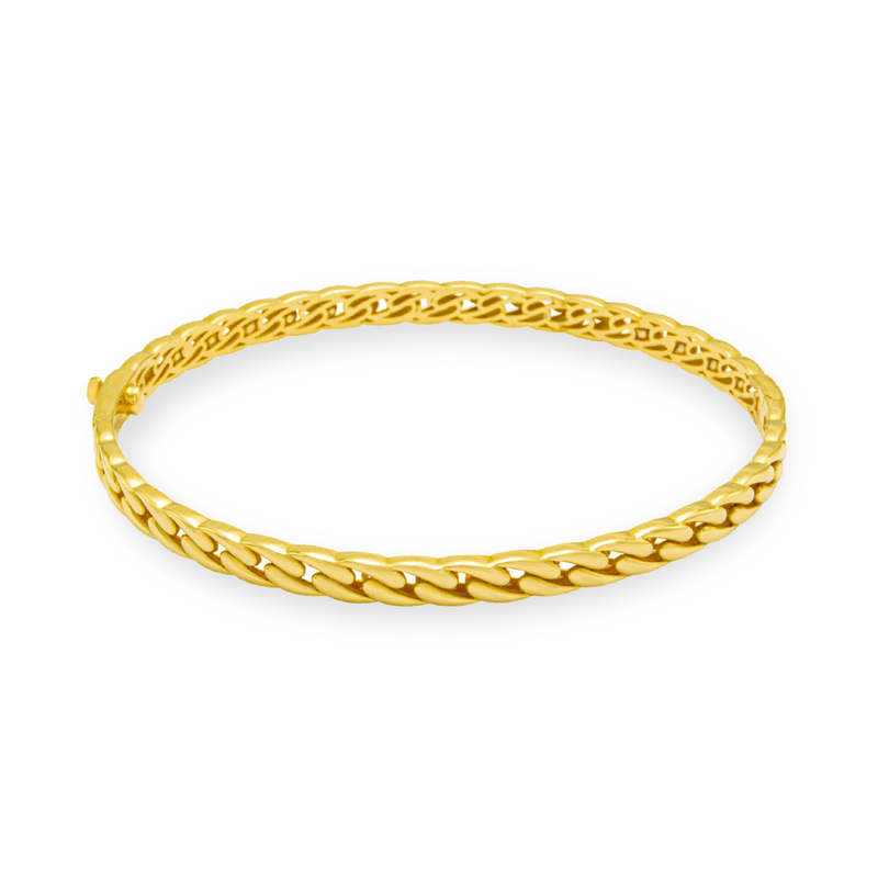 CHUNKY GOURMET CHAIN BANGLE GOLD BRACELET